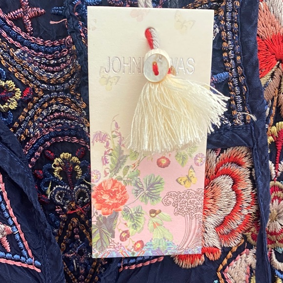 Johnny Was Navy Blouse with multicolored Embroidery - Picture 11 of 11
